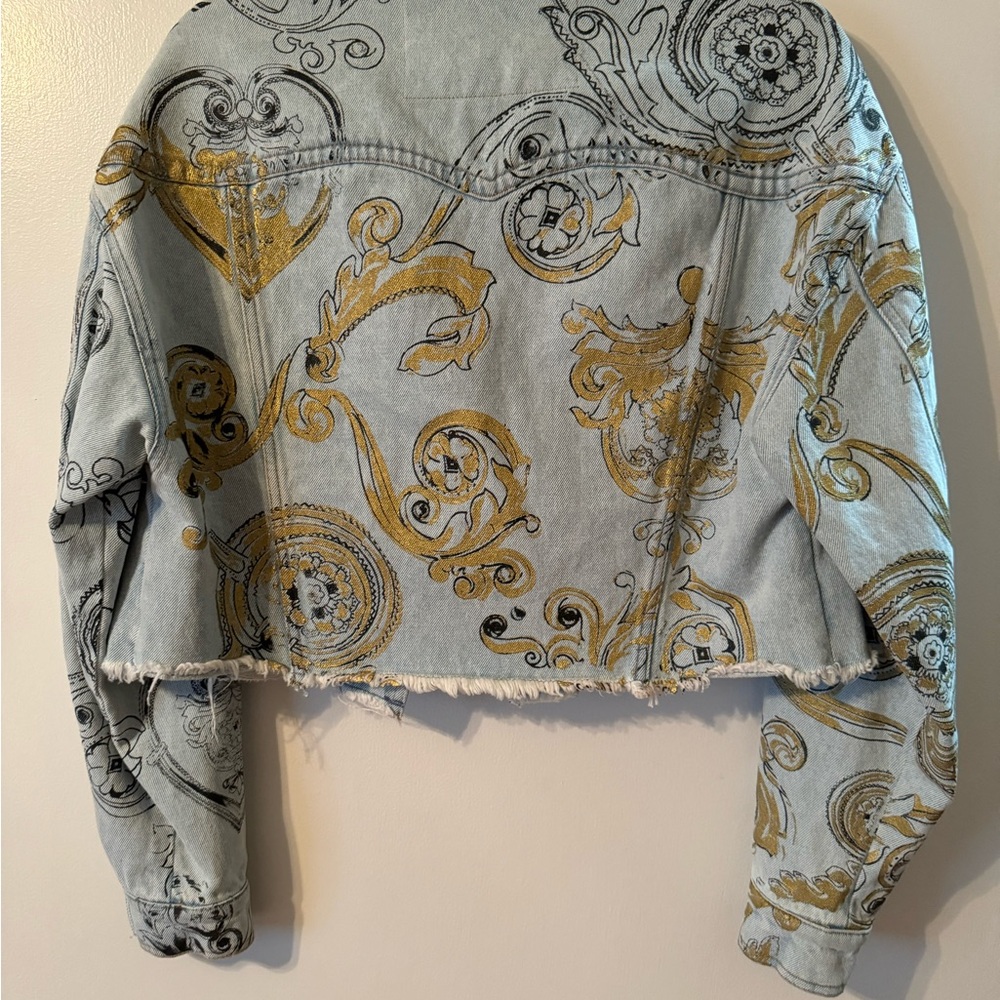 VERSACE couture , Women's Blue and Gold Denim Jacket